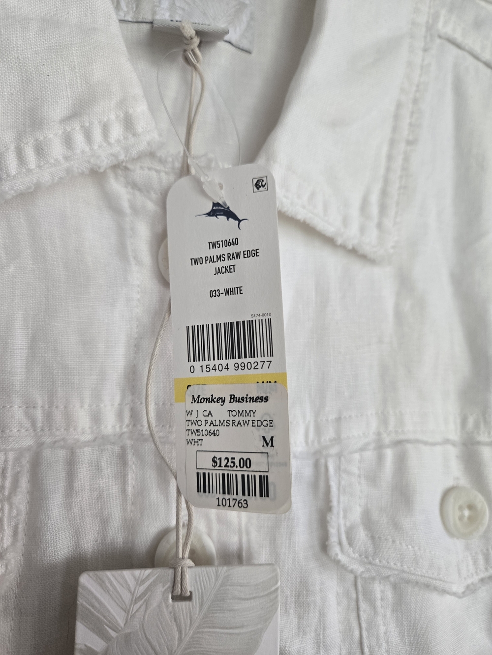 Tommy Bahama White 100% Linen Jacket - Picture 3 of 6